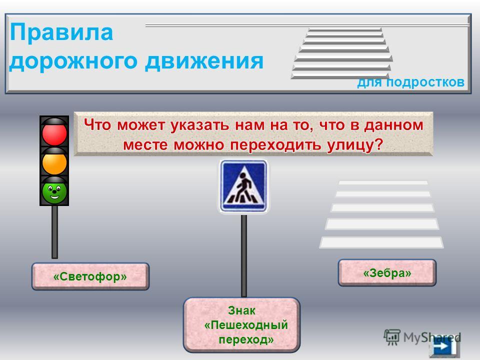 Тест презентация правила дорожного движения