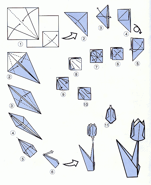 Схема тюльпан оригами для детей