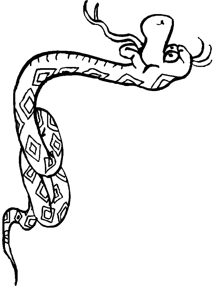 Змея с узорами раскраска