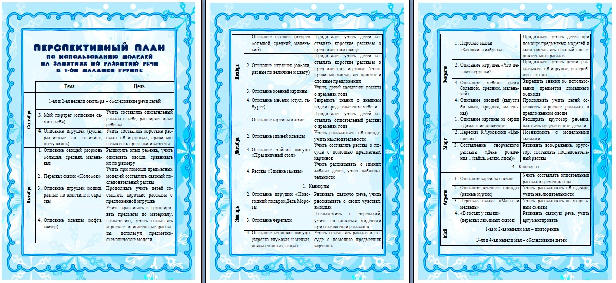 Перспективный план в доу на год