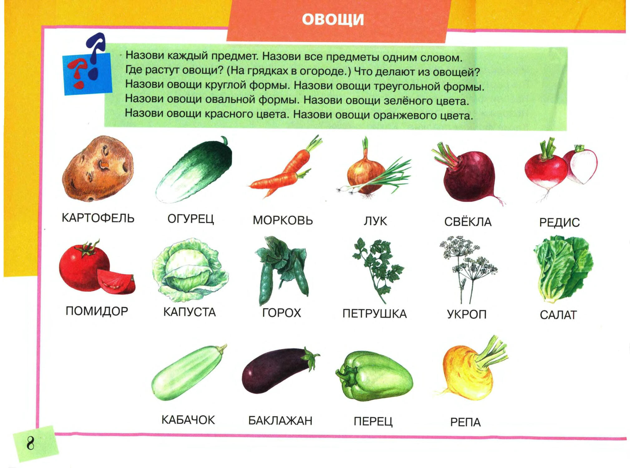 Овощи овальной формы