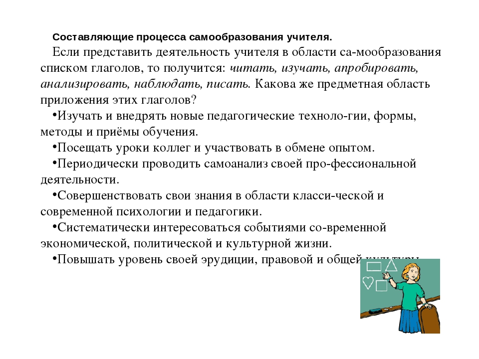 Самообразование учителя. Составляющие процесса самообразования учителя. Составляющие процесса самообразования преподавателя. Составляющие процесса самообразования педагога. План процесса самообразования.