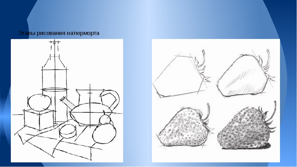 Натюрморт 2 класс презентация поэтапное рисование