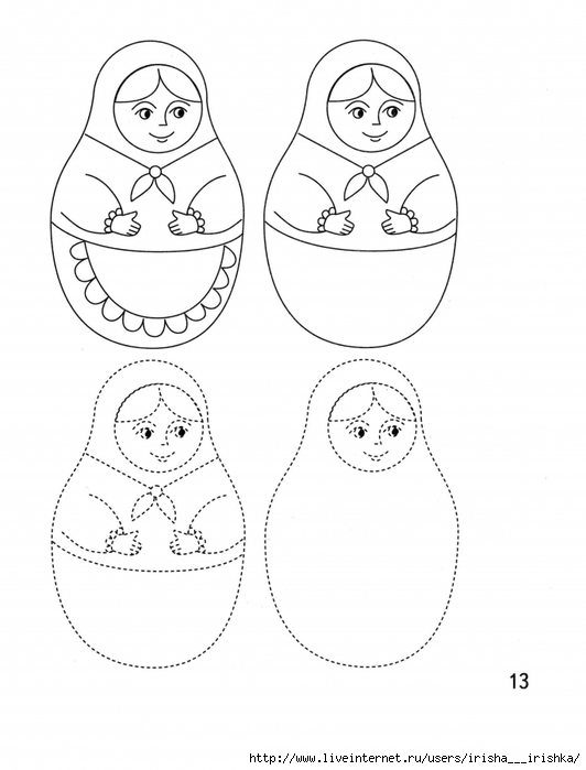 Как нарисовать матрешку карандашом 5 класс