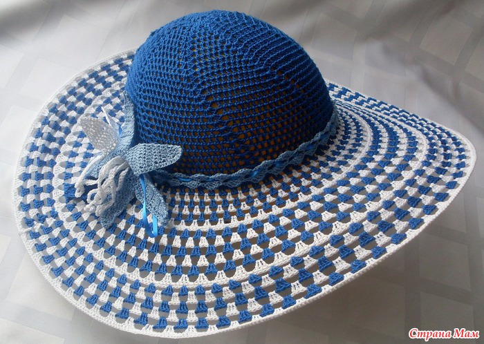 Вязание крючком шляпы с полями летние схемы