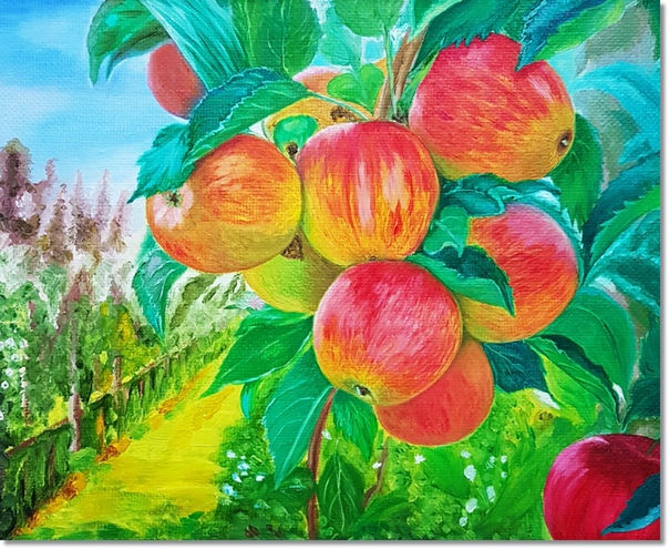 Яблоня в цвету картинки нарисованные для детей