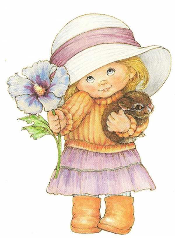 Картинка девочка с козой для детей