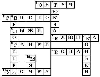 Кроссворд для школьников в картинках физкультура