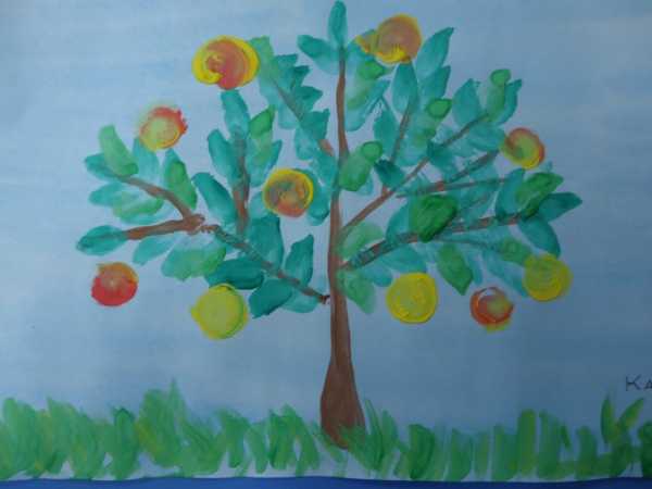 Картинка яблонька для детей на прозрачном фоне