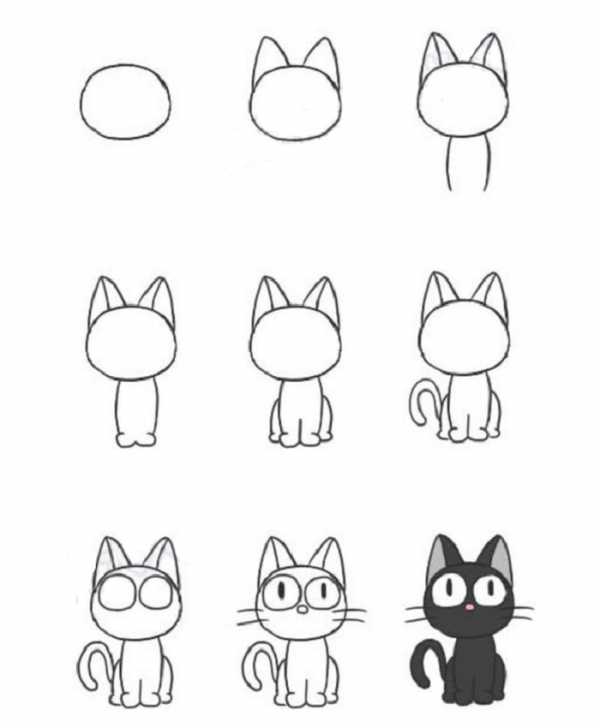 Нарисовать кошку для детей легко