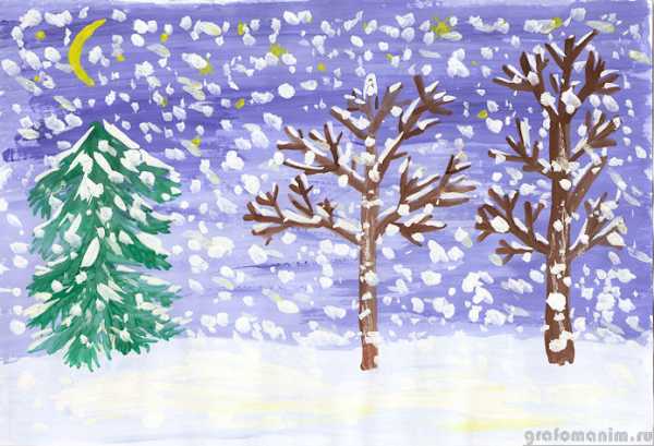Зимний пейзаж рисунок 6 класс