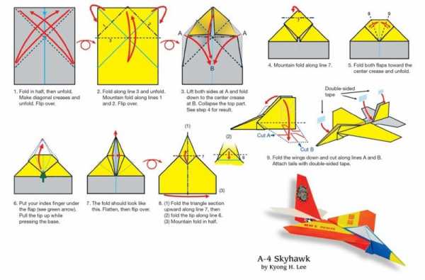 Самолет оригами для детей схема простая